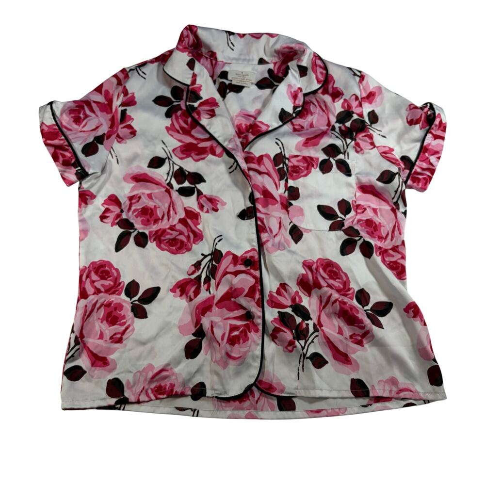 Kate Spade dream a little dream pink floral short sleeve pajama top. Size XS.